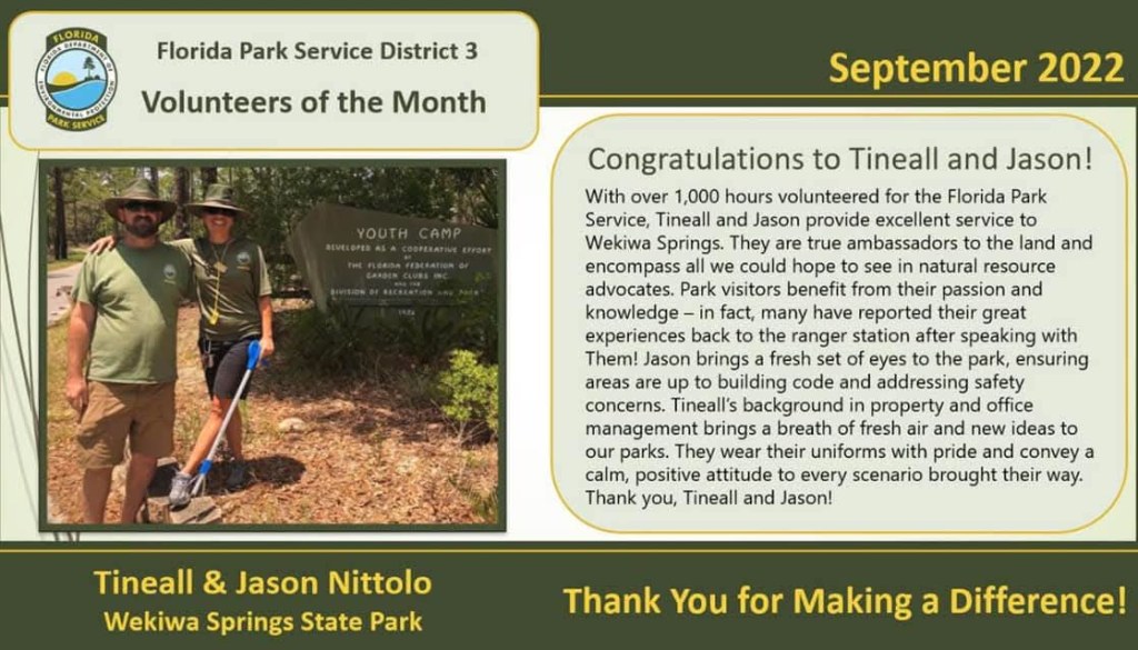 photo of volunteers of th e month award